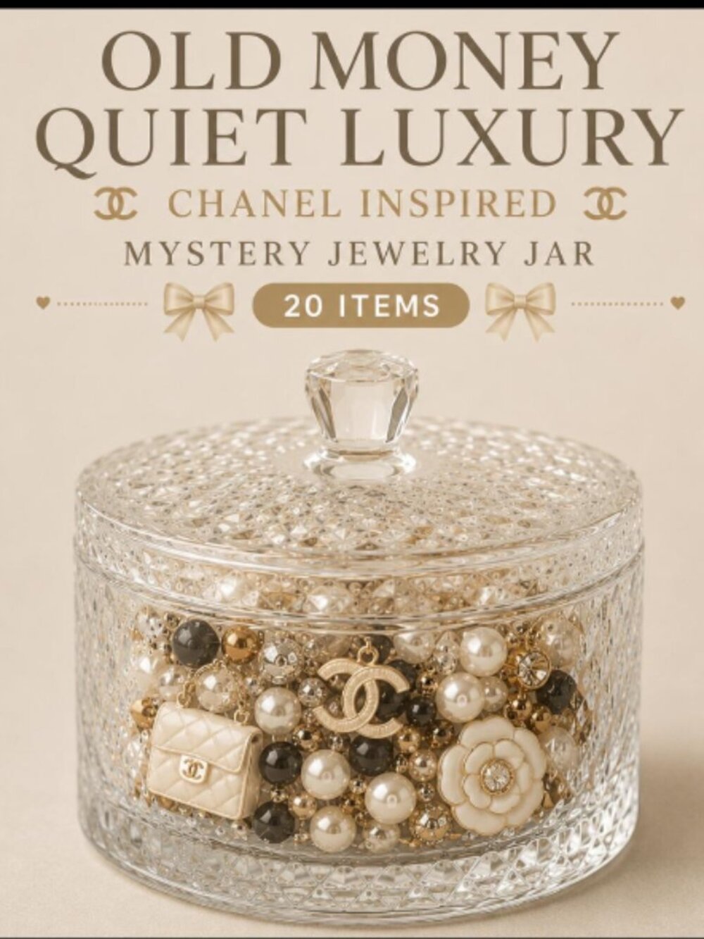 Old Money Chanel Inspo Mystery Jewelry Jar | 20+ Pieces of Jewelry 🖤